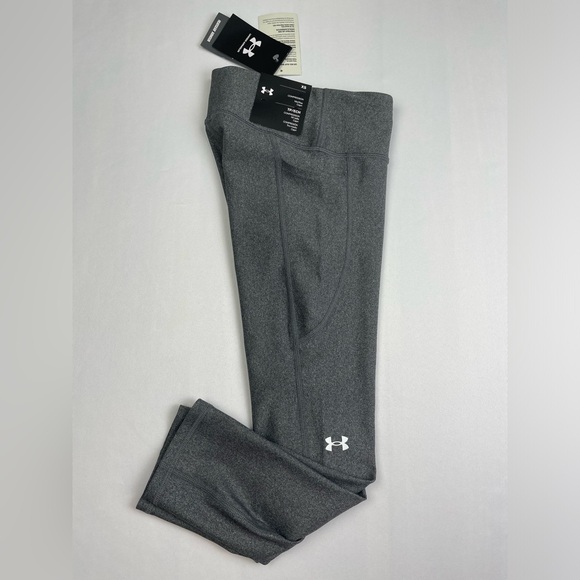Under Armour Leggings Womens XS Gray Heat Gear Crop Compression W/ Logo NWT - Picture 2 of 11